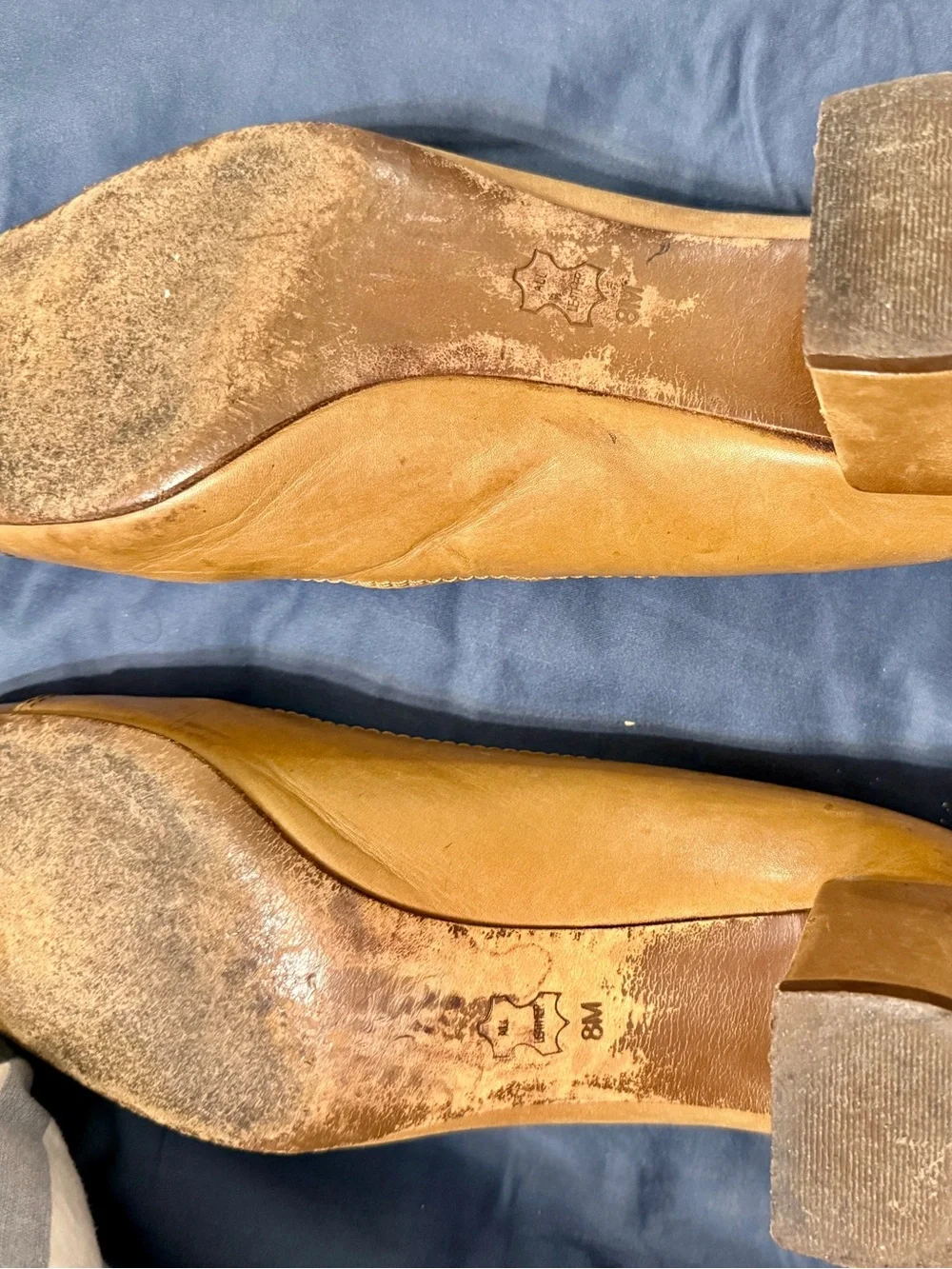 Tory Burch Classic Tan Block Heel Pumps - Women's Leather Size 8M
